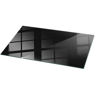 Tulup Tischplatte 120 x 60 cm Glas schwarz