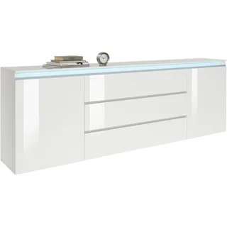 Home Affaire Sideboard 240 x 81 x 40 cm Weiß hochglanz lackiert