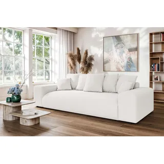 Big-Sofa HOME AFFAIRE "LAKESIDE 3-Sitzer Schlafsofa mit Bettkasten, Breite 256,5 cm", weiß, B:256,5cm H:82cm T:122cm, 100% Polyester, Sofas, Big-Sofa, Liegefläche 168,5x195 cm, hoher Sitzkomfort, Maße B/T/H: 256/122/82cm