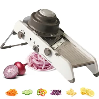 Aloskart All-in-One Gemüseschneider, Verstellbar Schnittstärke, Manuell | Multifunktionaler Gemüsehobel Mandoline mit Klinge Edelstahl Integrierte, Präzises Schneiden, für Kartoffel Zwiebeln Carrot