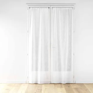 Douceur d'Intérieur, Gardinenband, gerade, 2 x 70 x 200 cm, Karla, weiß, gewebt, Bestickt