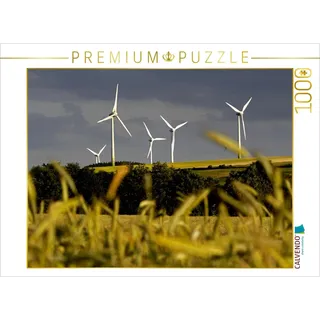 CALVENDO Puzzle Landschaft mit Windkraftanlagen 1000 Teile Puzzle quer | Lege-Größe cm Foto-Puzzle für glückliche Stunden