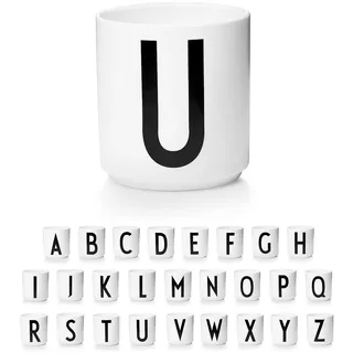 Design Letters Tasse A–Z Weiß | Geschenk Mama & Papa | Muttertag & Vatertag Geschenk | Geburtstagsgeschenk für Männer & Frauen | Kaffeetassen, Kaffeebecher Porzellan | Weiße Tassen 250 Ml