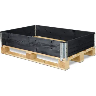 Garronda Holzaufsatzrahmen für Palette Aufbewahrungskiste aus Holz Palettenaufsatzrahmen Holzkiste Antracite - Grau