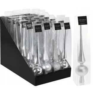 Christbaumspitze, silber, bruchsicher, 29 cm, 1 Stk. - Weiß