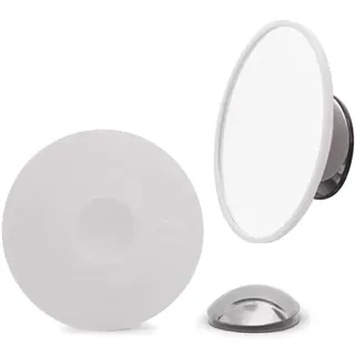 bosign. Abnehmbar Kosmetik Spiegel Airmirror 20 Fach Vergrößerung. Schwenkbar. Weiß (11,2 cm). Verdeckte Saugnapfbefestigung. Magnetverschluss.