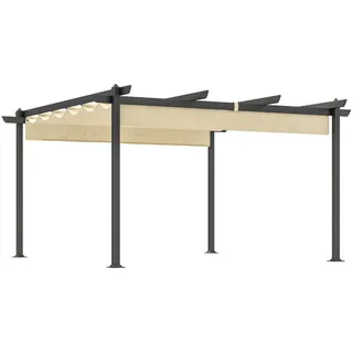 Outsunny Pergola 3,9 x 3,9 m Beige