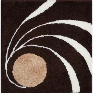 Grund Bidet-Vorleger , Braun , Textil , Wellen , rechteckig , 60x60 cm , Oeko-Tex® Standard 100, Made in Europe , rutschfest , Heimtextilien, Badtextilien, Badematten