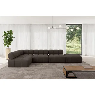 altdecor Modulares Sofa Ecksofa in L-Form - Favio-L2 - 380x190x70 cm Braun universal, links/rechts Corner modular Sofa Eckcouch Couch Wohnlandschaft Cauchsofa Polstersofa - Braun