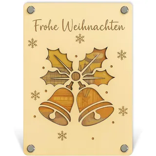 PIujsym Holz Geldgeschenk Weihnachten Deko, Weihnachten Geldgeschenke Holzkarten, Weihnachtsdeko Innen Weihnachtsbaum Zubehör, Kann Nicht Nur Als Geschenk Verwendet Werden Sondern Auch Als Dekoration