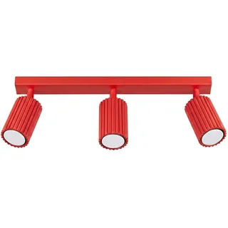 Deckenstrahler Aluminium Rot schwenkbar drehbar GU10 l:45 cm Deckenleuchte Küche