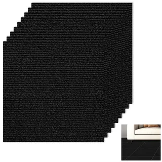 10 Stück Teppichfliesen Selbstklebende Matten 40x40cm, Teppichfliese 1.6m2 Teppichboden, Teppich Fliesen zum Zuschneiden für Büros Hotel Wohnung Haus Schlafzimmer (Schwarz, 40x40cm)