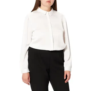 Vila Damen Viellette Satin L/S Shirt/Su - Noos Bluse,Snow White38