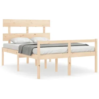vidaXL Seniorenbett mit Kopfteil 120x200 cm Massivholz - Braun