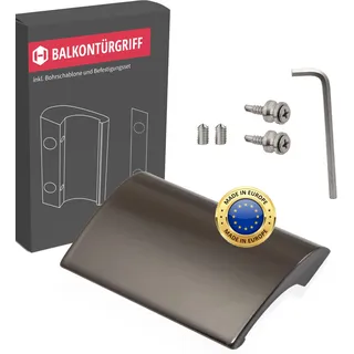 Gedotec Balkontürgriff außen Aluminium [Made in EU] Stabiler Balkontür Griff mit Schrauben I Griff Balkontür außen in Braun I Terassentürgriff außen mit einer Länge von 82mm I Türgriff Balkontür außen
