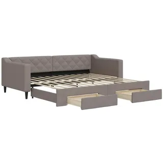 vidaXL Tagesbett Ausziehbar mit Schubladen Taupe 90x200 cm Stoff - Taupe