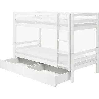 FURNLUX Etagenbett Actim Weiß 90x200cm / Hauptfarbe: Weiß / Abmessungen: 103 x 142 x 208 cm - Weiß