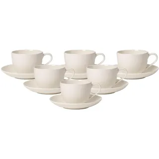 Villeroy & Boch Kaffeetasse mit Untertasse 0,16 l Weiß 6 St.