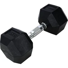 Ab. Hexagonal Dumbbell of 15kg (33LB) Includes 1 * 15Kg (33LB) Black Material : Iron with Rubber Coat Exercise, Fitness and Strength Training Weights at Home/Gym for Women and Men