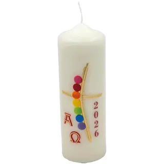 Tisch-Osterkerze 18 x 6 cm mit Jahreszahl 2026