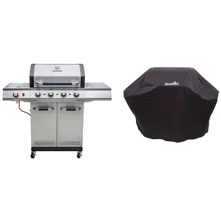 Char-Broil Advantage PRO S 4-4 Brenner Gasgrill mit Keramik-Sear-Brenner und Grillpfanne & 140766 - Universal Wetterschutzhaube für 3 & 4-Brenner-Gasgrill