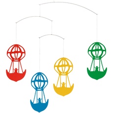 Flensted Mobiles 090b H.C.A. Balloons, Coloured Mobile, Mehrfarbig, 38x38 cm