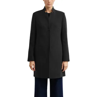 Kurzmantel COMMA, Damen, Gr. 44, schwarz, Web, Obermaterial: 66% Polyester, 32% Viskose, 2% Elasthan. Futter: 100% Polyester, unifarben, tailliert knieumspielend, Mäntel Kurzmantel, Blazer-Mantel in taillierter Passform
