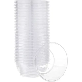 KAHEIGN 60Pcs Dessertschälchen Mini Desserttasse Plastikschüsseln, Φ 9 x Höhe:4cm 180ml Dessertschälchen Klein Plastik Klare Wiederverwendbare Runde Salatschale für Dessert Pudding Mousse Party