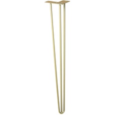 Bild Möbelbein/Tischbein/Möbelfuß - Hairpin Leg - Retro Style - Stahl pulverbeschichtet goldfarben, 12 x 12 x 71 cm, gold