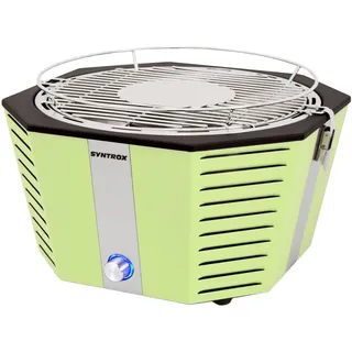 Syntrox Germany Raucharmer Tischgrill BG-100 Edelstahl 31cm Gelb