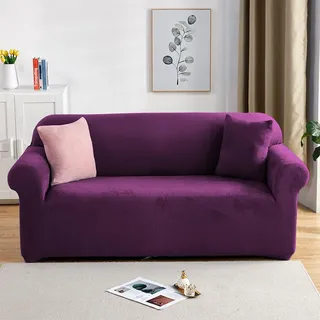 PETCUTE Sofabezüge Elastische 3 Sitzer Sofabezüge Dicke couchbezug Sofa Überwürfe Sofahusse Lila