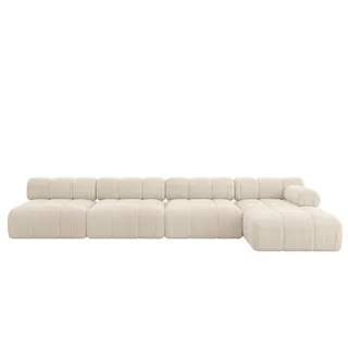 altdecor Eckcouch Cord 6-Sitzer Beige