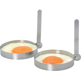 KitchenCraft Brat-Ei-Ringe Set de Edelstahl Antihaft 2 Stück 8,5 cm - Silber