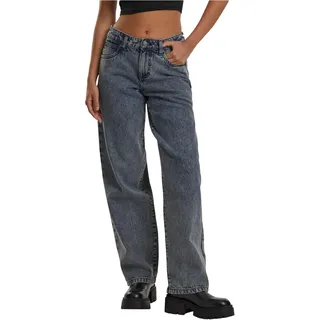 URBAN CLASSICS Ladies Mid Waist 90 ́s Jeans, lässige Jeanshose für Frauen, Weites Bein, Loose Fit Jeans in Grau, Größe 31