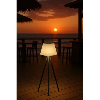 MeLiTec Solar-Leuchte, Solar-Stehlampe kabellos, 93cm, Akkubetrieb USB-C, Outdoor und Indoor, Farbwechsel-Funktion, auch als Tischlampe 60cm, SO50 - Weiß