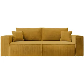 Selsey Sofa Schlafsofa Couch Mit Stauraum Schlaffunktion Pflegeleicht Polyurethanschaum Kordsamt Weich Honig Farese