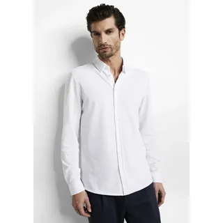 Businesshemd CINQUE "CIRONI", Herren, Gr. L, N-Gr, weiß, Web, Obermaterial: 55% Baumwolle, 45% Polyester, unifarben, Basic, bequem normal, Rundhals, 1-Knopf-Manschette, Hemden Businesshemd, bügelfreie Piquet Qualität, Leisure-Fit