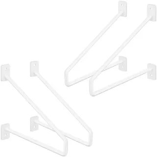 Ml-Design Regalhalterung 2er Set 220mm Weiss , Weiß , Metall , 18x2.3x22 cm , Wohnzimmer, Regale, Wandregale