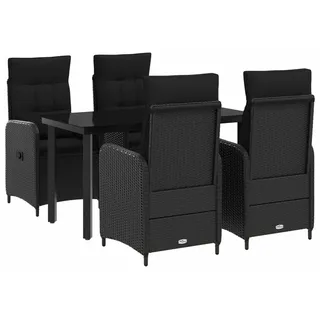 Sofa-Tischset mit Kissen mit Kissen 5 pcs Schwarz - Schwarz