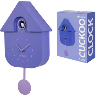 FISURA - Kuckucksuhr. Wanduhr. Original Geschenk Wanduhr. 3 AA-Batterien Nicht enthalten. Maße: 21,5 x 8 x 41,5 cm. ABS-Kunststoff. (Lila)