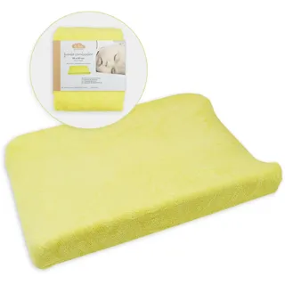 Ti TIN | Wickeltischauflagenbezug aus Frottee-Stoff, 80x50 cm | weicher und saugfähiger Wickelunterlagenbezug, Bezug aus adaptivem elastischem Gewebe, 100% Mikrofaser, Farbe:gelb