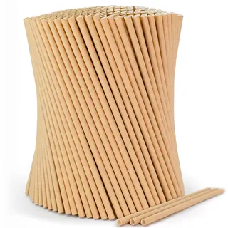 Wisefood® Strohhalme Papier [20 cm Ø 6] Party Deko [Braun] alternative Strohhalme Plastik-frei für Geburtstag Hochzeit DIY [500 Stk.] für Cocktail Getränke Cola Energy Drink Wasser Limo BIO