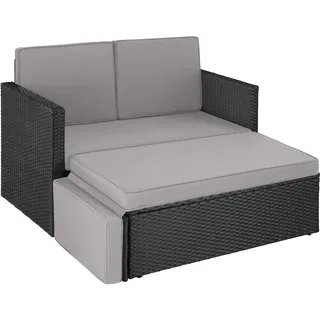 Tectake Korfu Rattan Lounge 2-Sitzer schwarz