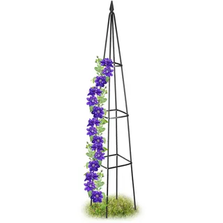 Relaxdays Rankhilfe Obelisk 190 x 35 x 35 cm Schwarz