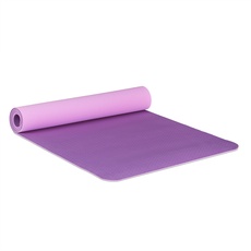 Relaxdays Yogamatte, 5 mm dünn, Gymnastikmatte 60x180 cm, für Pilates, Fitness, rutschfest, mit Tragegurt, lila/rosa