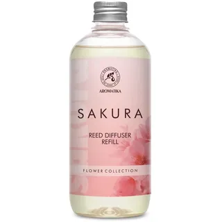 Raumduft Nachfüllflasche Sakura 500 ml - Raumerfrischer - Blumig und Langanhaltender Wohnduft - Aroma Diffuser - Aromatherapie - Raumbeduftung - Reed Diffuser Refill