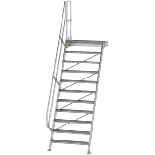 Günzburger Treppe mit Plattform 60° Stufenbreite 100 cm Aluminium