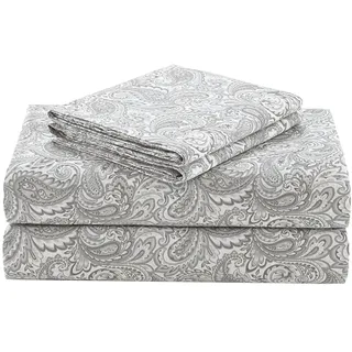 Comfort Spaces 100% Cotton Sheet Set Breathable, Lightweight Gemütliche Bettwäsche für alle Jahreszeiten, passender Kissenbezug, Baumwolle, Paisley Multi, King, 4