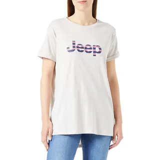 JEEP O102611-J863 J Woman T-Shirt Oversize Striped Print Turn-up Sleeve J22W Light Graystone XL