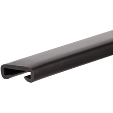 QUEST Handlauf PVC 40x8 Treppenhandlauf Kunststoffhandlauf Profil für Treppengeländer Gummi, Schwarz, 10 Meter